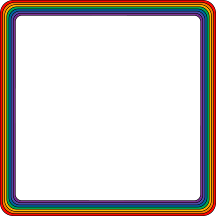 Lined Psychedelic Rainbow 1:1 Square Frame